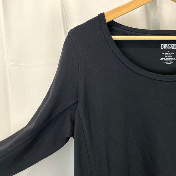 DULUTH TRADING Co Size M Wearwithall Ponte Knit Dress Long Sleeve Shift Black - Picture 4 of 9